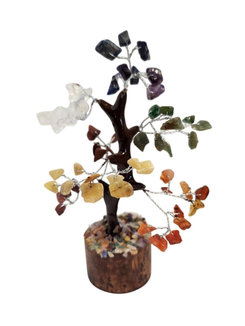 Multicolor Seven Chakra Gemstone Bonsai Tree Crystal Chip Wire Tree Decor New